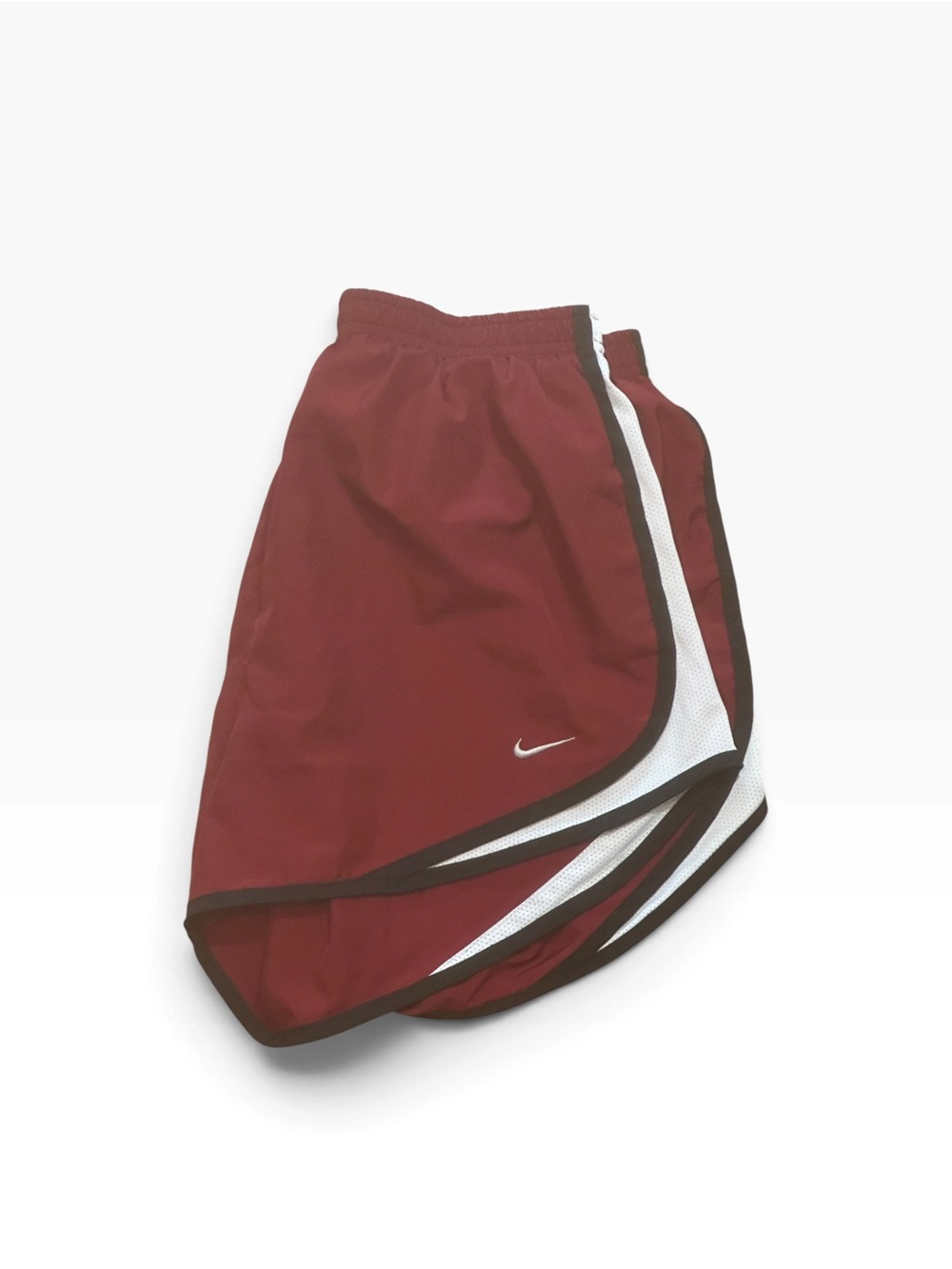Nike Maroon Running Shorts with White and Black Trim